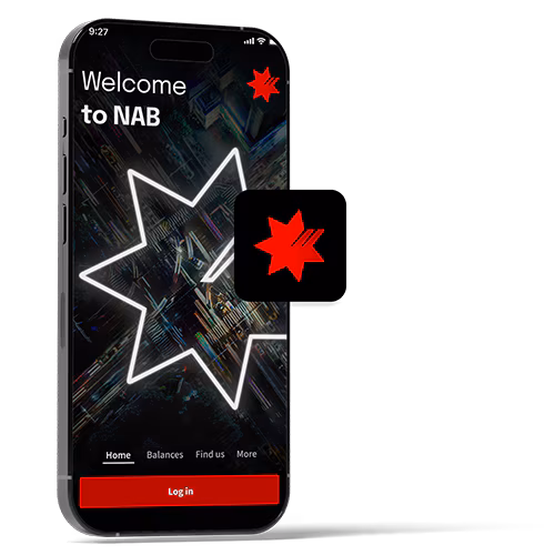 NAB mobile app on phone